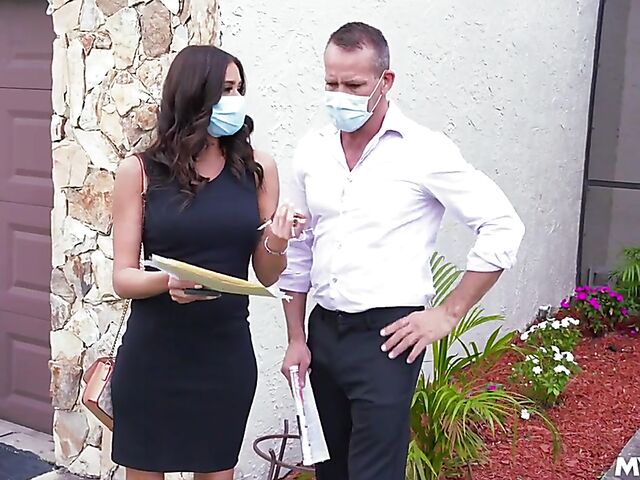 Big tits milf estate agent Armani Black seduces the client