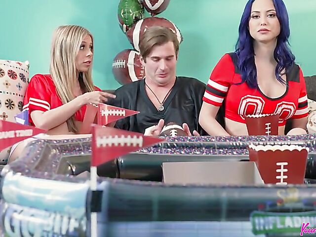 MILF threesome in uniform with Eve Marlowe and Summer Vixen