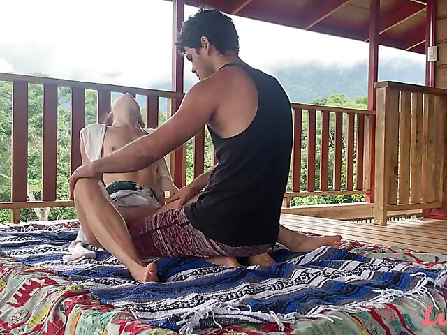 Sensual slow fuck outside with Ava and Aaron