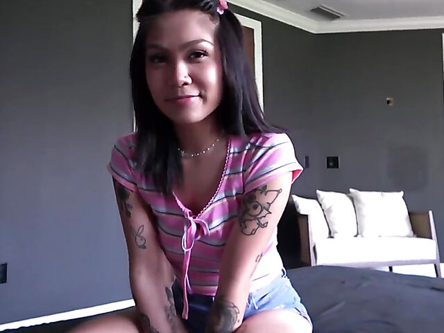 Yumi Sin - In bed with young asian stepsister from your point of view