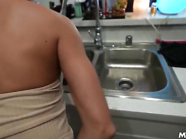 Skinny MILF POV fuck session with her step-nephew featuring Aila Donovan