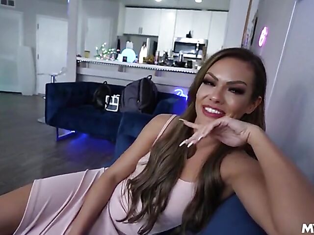 Skinny MILF POV fuck session with her step-nephew featuring Aila Donovan