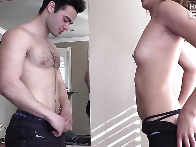 Couple's home gym sex featuring Miguel Purdue and Vanessa Ortiz