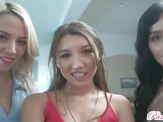 Best friends share everything in three girls one guy 4some with Madison Summers, Maya Woulfe & Rosalyn Sphinx