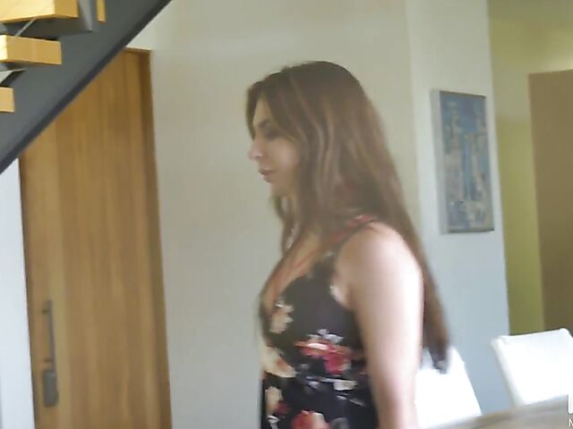 Black stockings and red lingerie fuck with a girl on the phone featuring Keira Croft