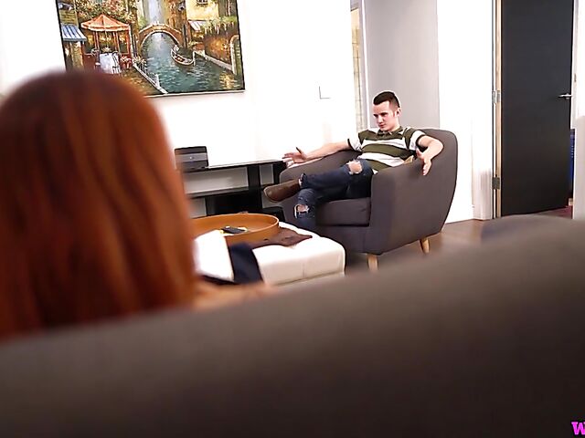 Young cock for mature redhead Beau Diamonds