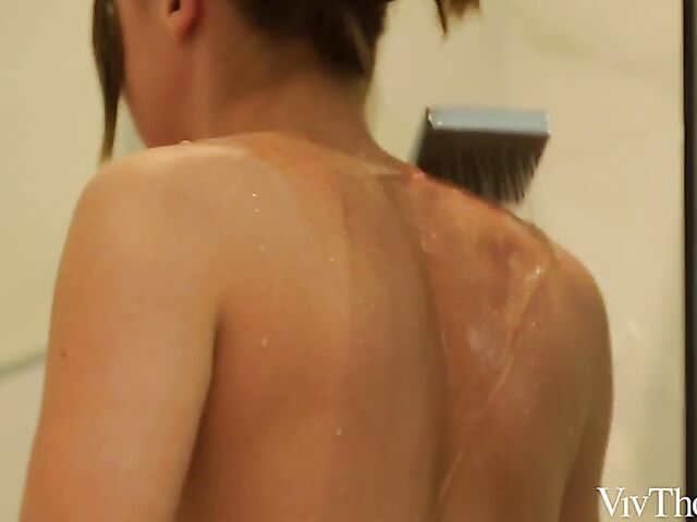 Lesbian pussy eating after shower with Shona River and Kylie Green