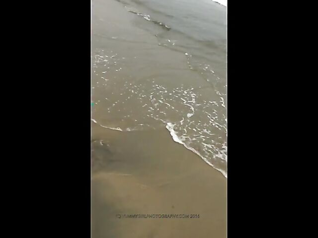 Skinny bikini MILF Sofie Marie beach strip in public BTS