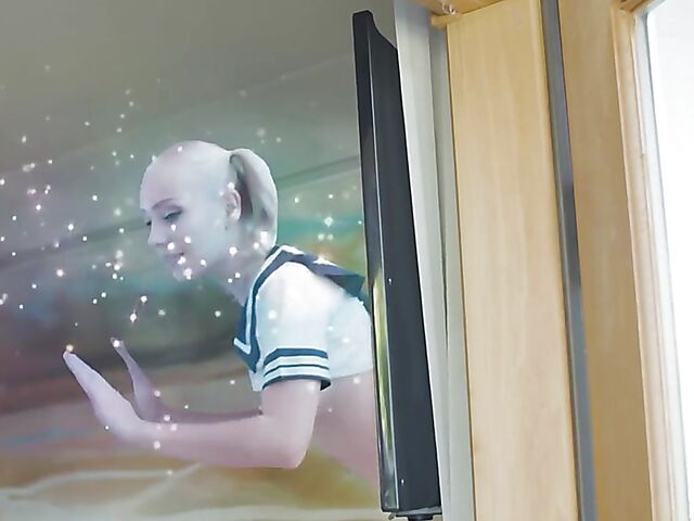 Young blonde cosplay babe Braylin Bailey gets real and fucks a boy