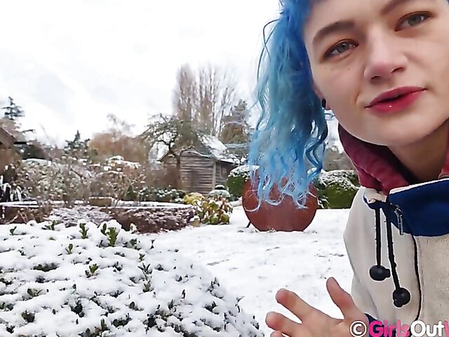 Hairy pussy masturbation at home with blue-haired Dodi