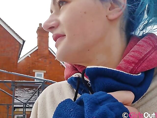 Hairy pussy masturbation at home with blue-haired Dodi