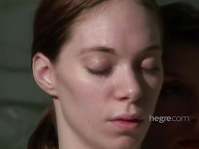 Erotic lesbian bathroom pleasure with sensual Fenna