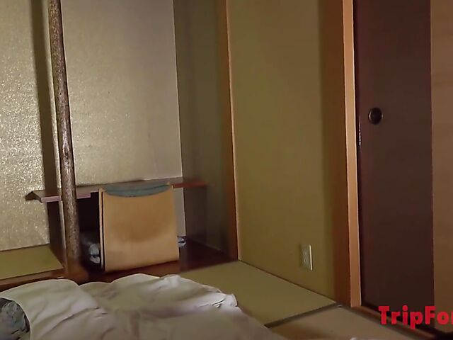 Tied hands asian MILF Aya fucked by a white dude in her bed