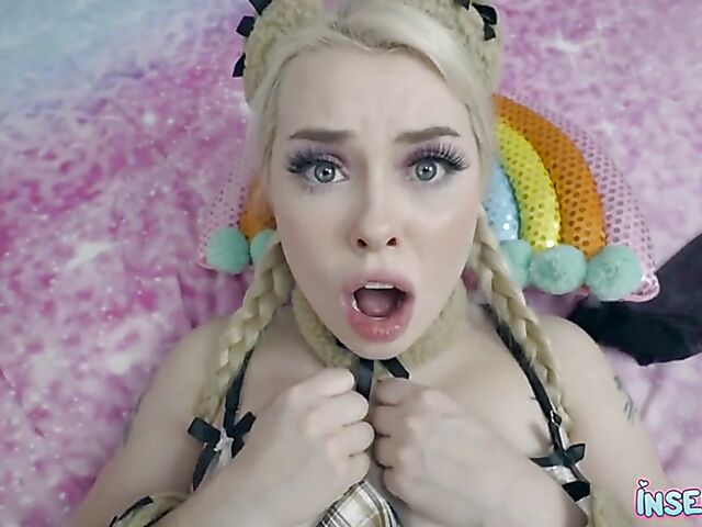 Shaved blonde with pigtails POV featuring Haley Spades