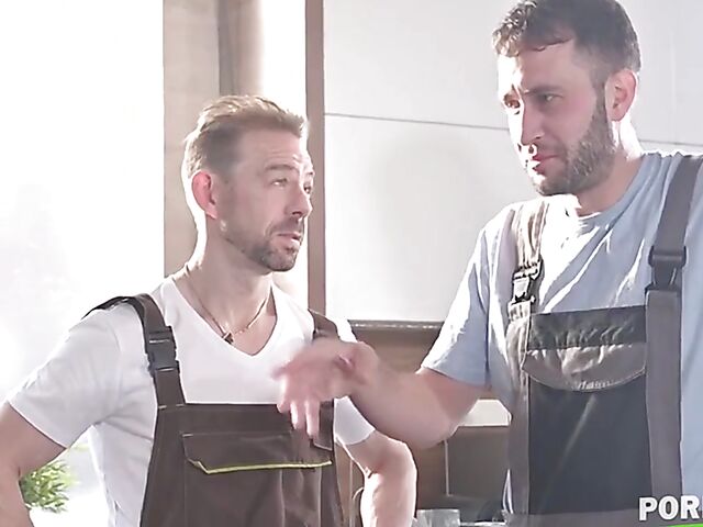 Alyssa Bounty - Sexy brunette DP with the plumbers