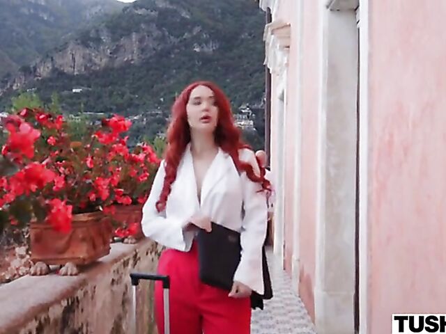 Purple Bitch - Gorgeous redhead anal with the hotel owner