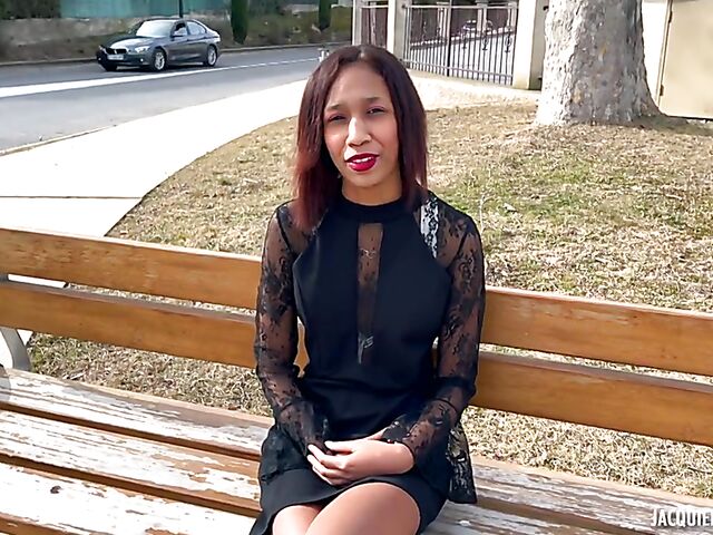 Interracial double vaginal with shaved dark-skinned slut Reyna