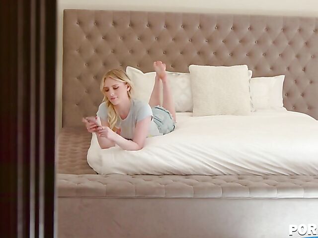 Horny blonde teen Melody Marks fucks everywhere