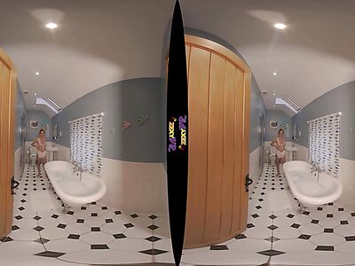 3D VR erotic bathroom solo with Chelsea Essex