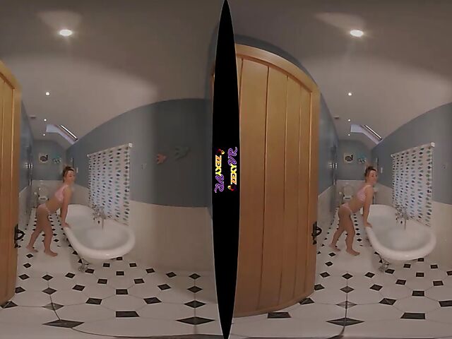 3D VR erotic bathroom solo with Chelsea Essex
