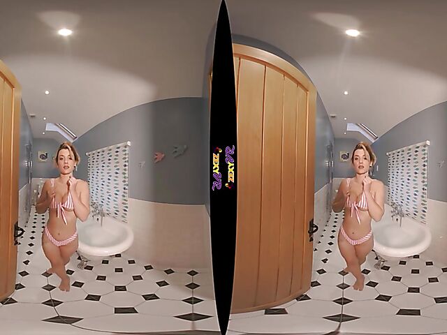 3D VR erotic bathroom solo with Chelsea Essex