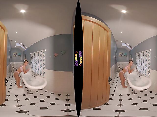 3D VR erotic bathroom solo with Chelsea Essex