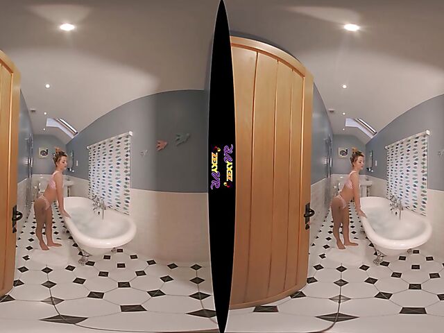 3D VR erotic bathroom solo with Chelsea Essex