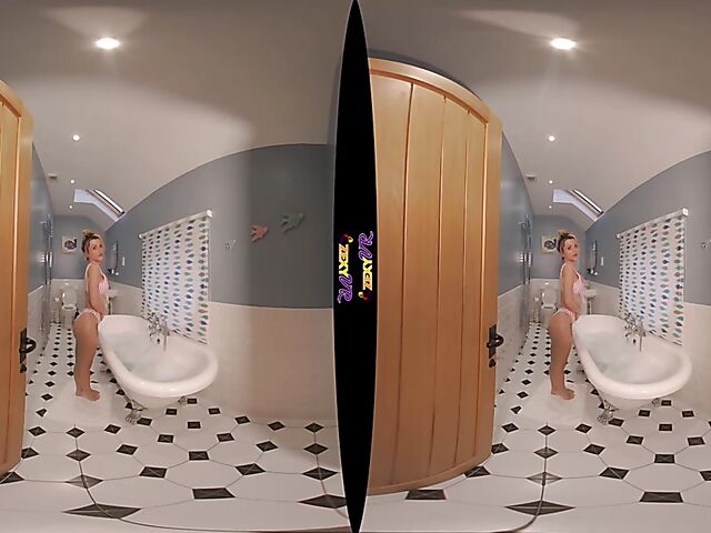 3D VR erotic bathroom solo with Chelsea Essex