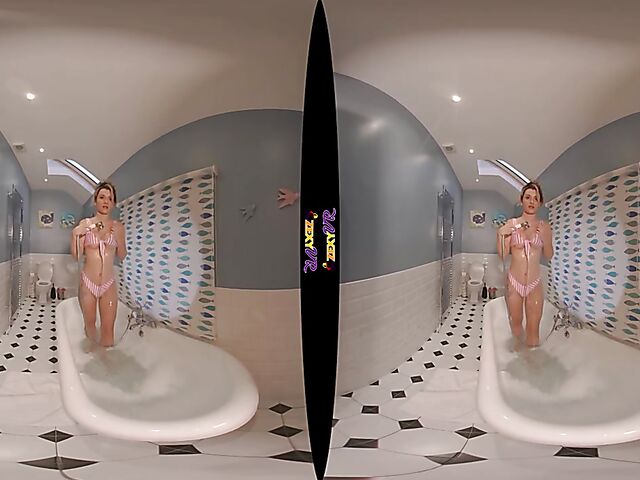 3D VR erotic bathroom solo with Chelsea Essex