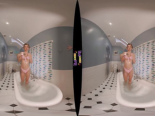 3D VR erotic bathroom solo with Chelsea Essex