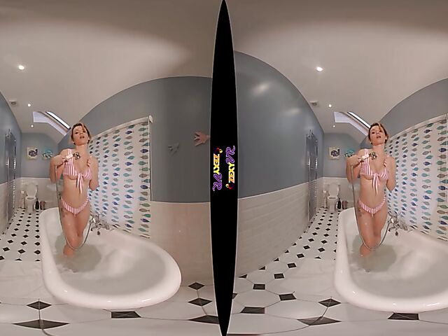 3D VR erotic bathroom solo with Chelsea Essex