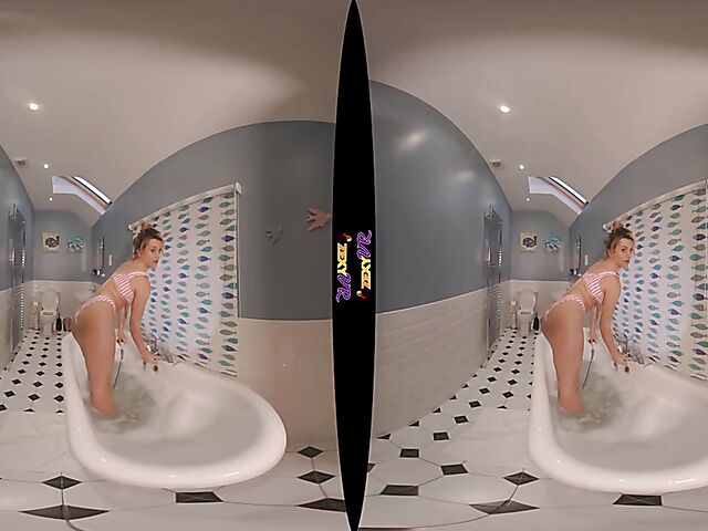3D VR erotic bathroom solo with Chelsea Essex