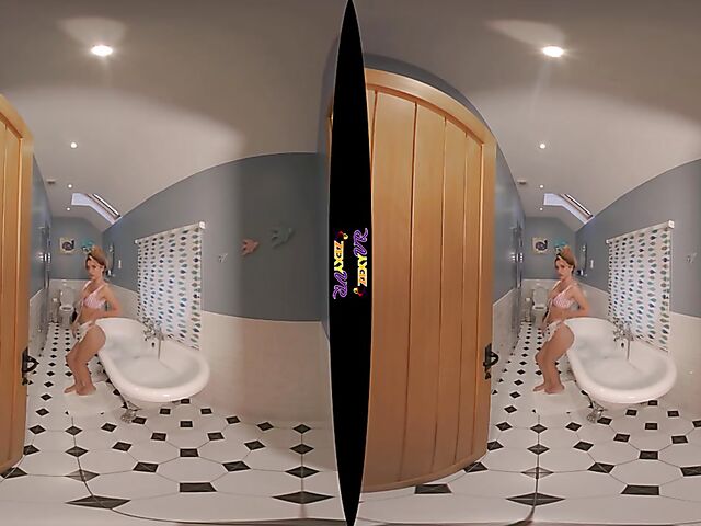 3D VR erotic bathroom solo with Chelsea Essex