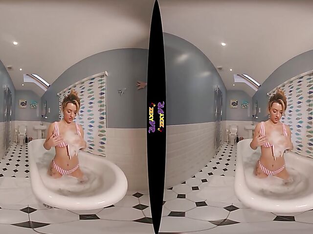 3D VR erotic bathroom solo with Chelsea Essex