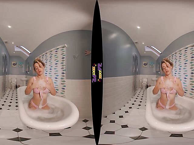 3D VR erotic bathroom solo with Chelsea Essex
