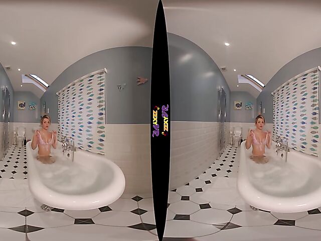 3D VR erotic bathroom solo with Chelsea Essex