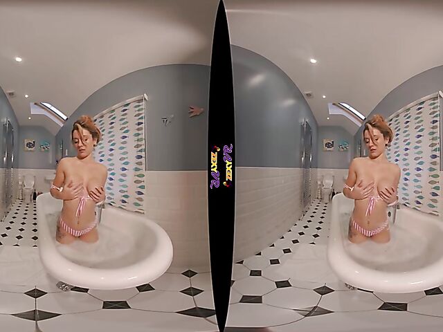 3D VR erotic bathroom solo with Chelsea Essex