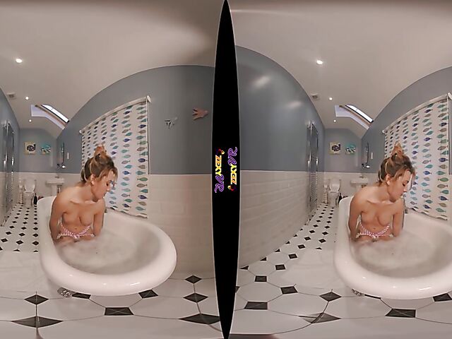 3D VR erotic bathroom solo with Chelsea Essex