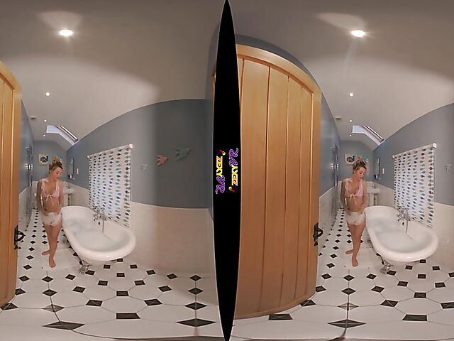 3D VR erotic bathroom solo with Chelsea Essex