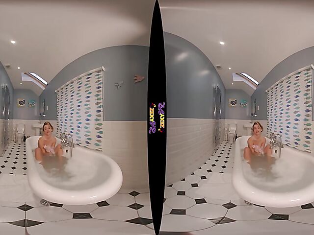 3D VR erotic bathroom solo with Chelsea Essex