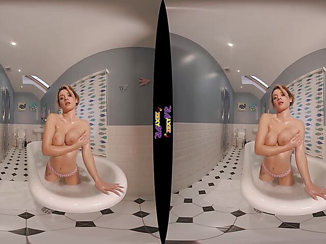 3D VR erotic bathroom solo with Chelsea Essex