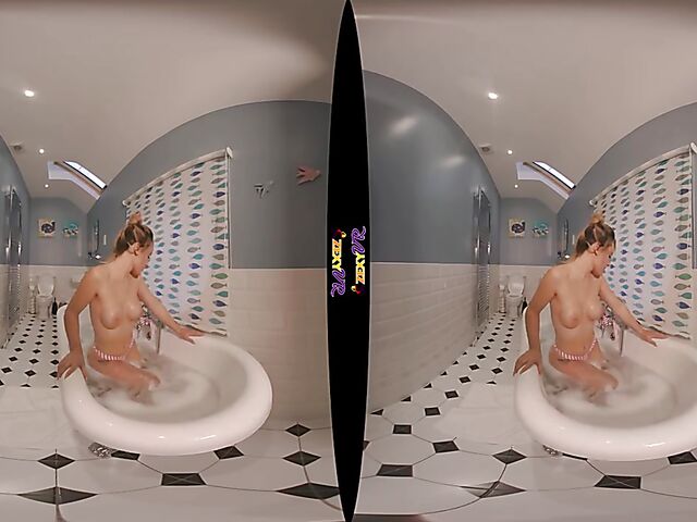 3D VR erotic bathroom solo with Chelsea Essex