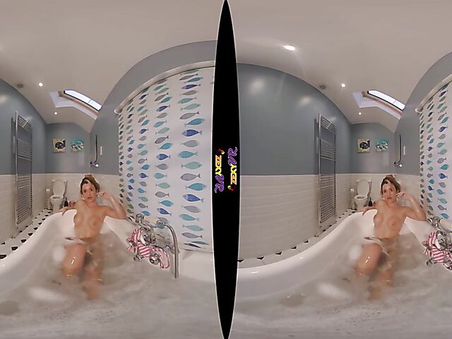 3D VR erotic bathroom solo with Chelsea Essex