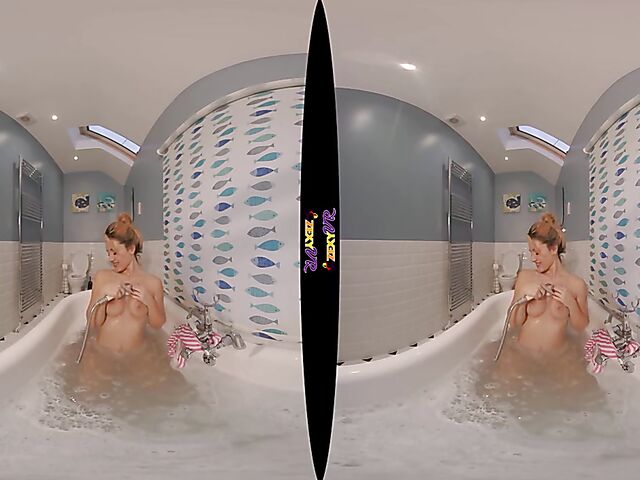 3D VR erotic bathroom solo with Chelsea Essex