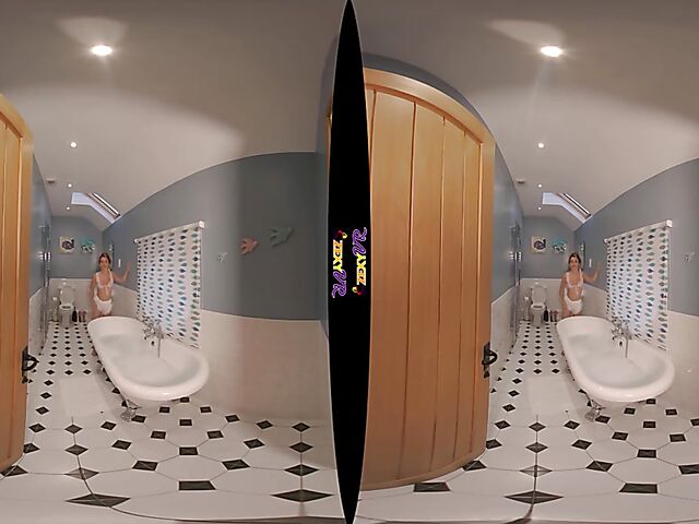 3D VR erotic bathroom solo with Chelsea Essex