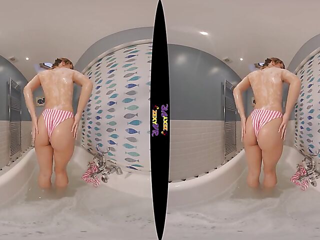 3D VR erotic bathroom solo with Chelsea Essex