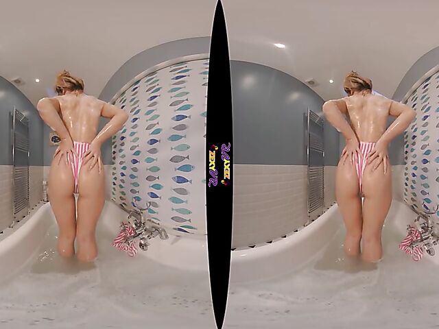 3D VR erotic bathroom solo with Chelsea Essex