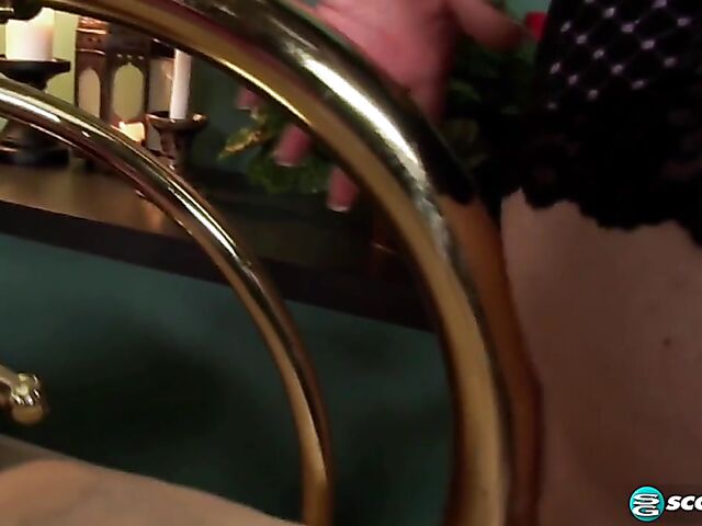 Risque Waters - Lonely redhead BBW masturbating with her dildo