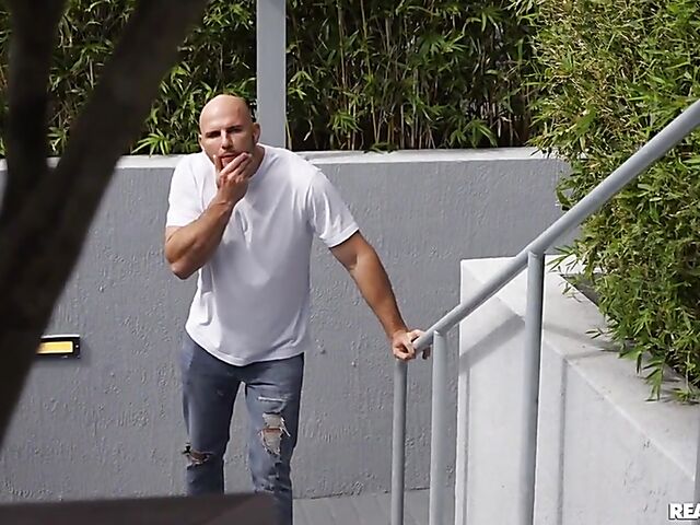 Cute bikini babe Leana Lovings gets turned on and fucked by a pool guy