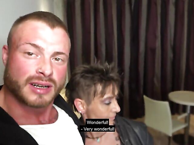 Short-haired German MILF Rubina gets a cock in the street